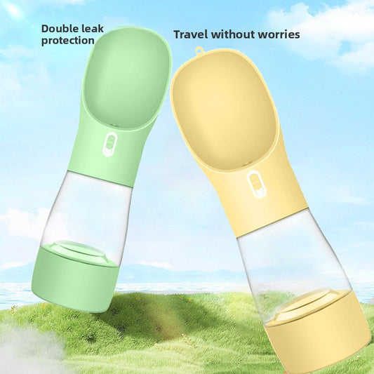 Botella De Agua Portátil Para Mascotas Con Recipiente