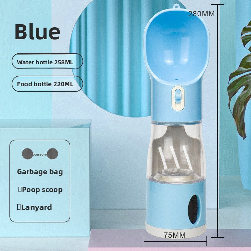Botella De Agua Portátil Para Mascotas Con Recipiente